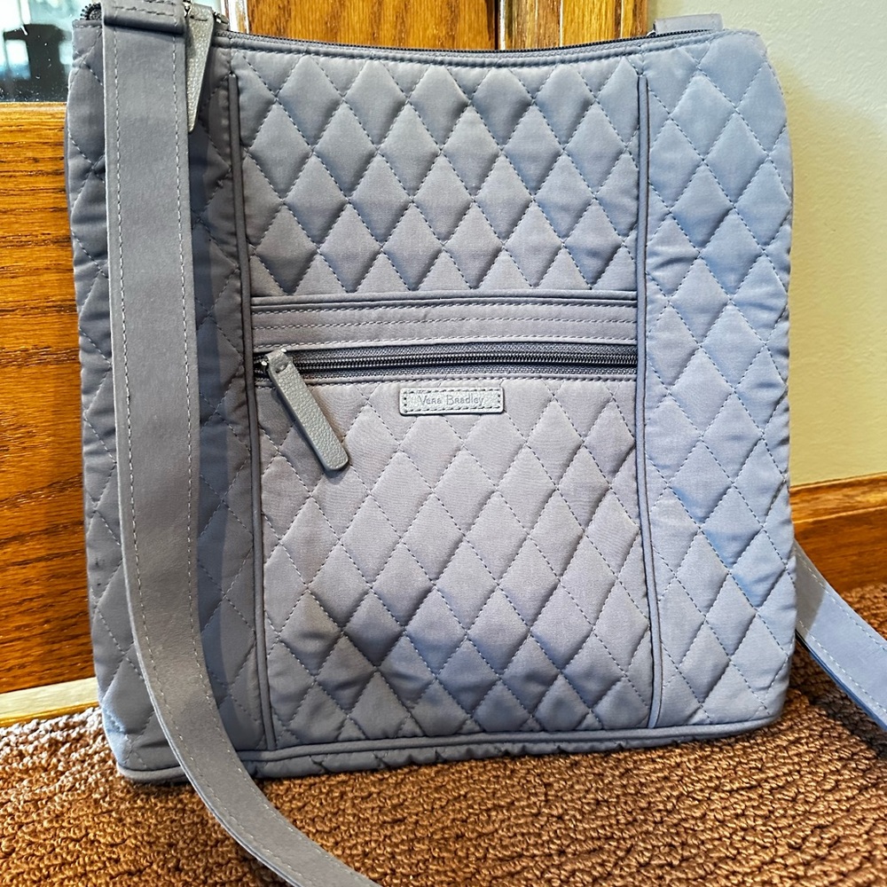 Vera Bradley Gray Quilted Shoulder Bag